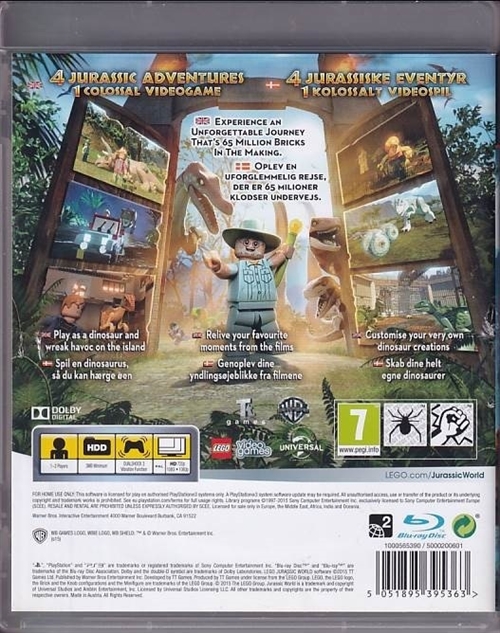 LEGO Jurassic World - PS3 (B Grade) (Genbrug)